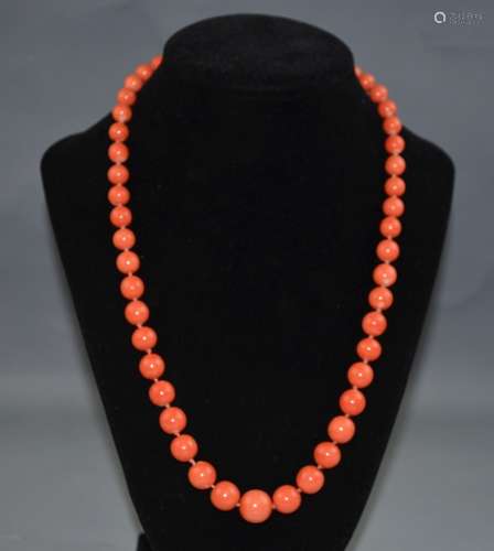 Coral Necklace with Gold Clasp