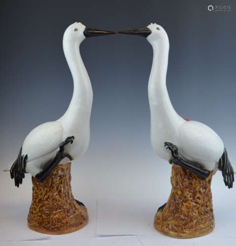 Pair of Chinese Porcelain Swans