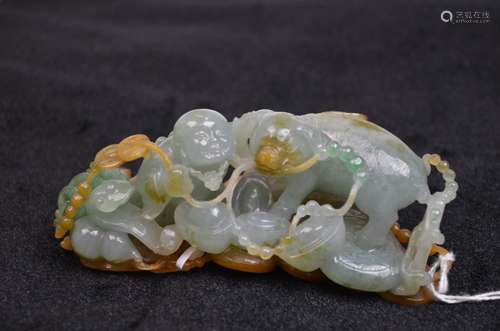 Chinese Yellow & Green Color Jadeite Decoration