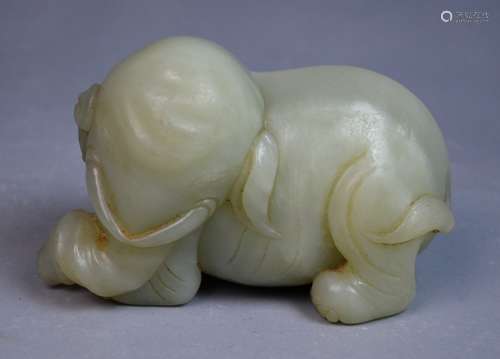 Chinese Jade Elephant Carving 18/19th C