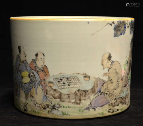 Chinese Famille Rose Porcelain Brush Pot