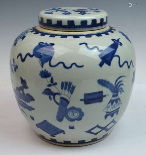 Chinese Blue and White Porcelain Ginger Jar