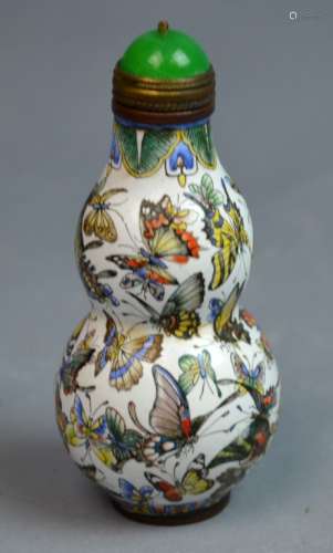 Chinese Cloisonne Double-gourd Shape Snuff Bottle
