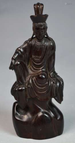 Chinese zitan wooden Carved guanyin