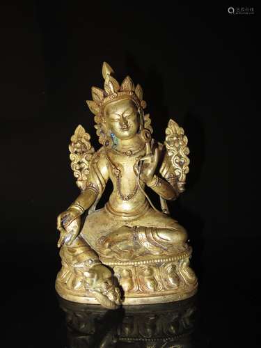 A Gilt-Bronze Figure of Green Tara