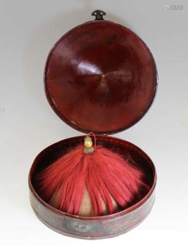 A Chinese Qing Dynasty Official Hat W Box
