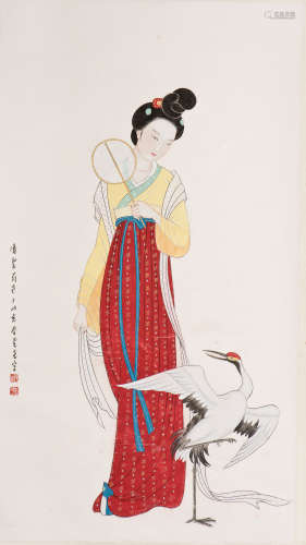 A CHINESE PAINTING OF CHINESE BEAUTY
