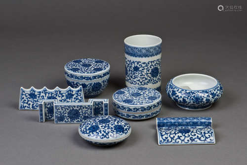 8 PIECES OF A PORCELAIN STUDY SET