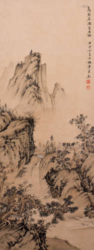 A CHINESE SCROLL PAINTING, AFTER CHEN XIAOMEI