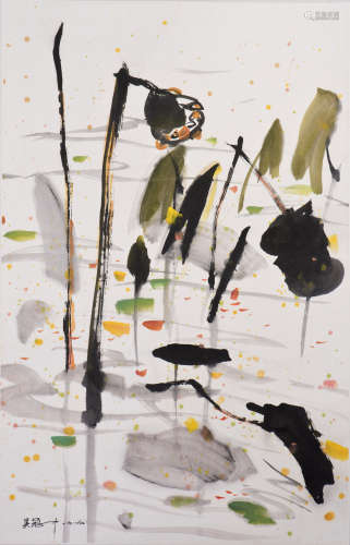 A CHINESE SCROLL PAINTING, AFTER WU GUANZHONG