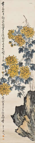 A CHINESE SCROLL PAINTING OF FLORAL MOTIF, AFTER CHEN BANDING