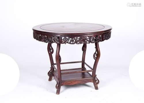 ROSEWOOD OR HARDWOOD ROUND TABLE