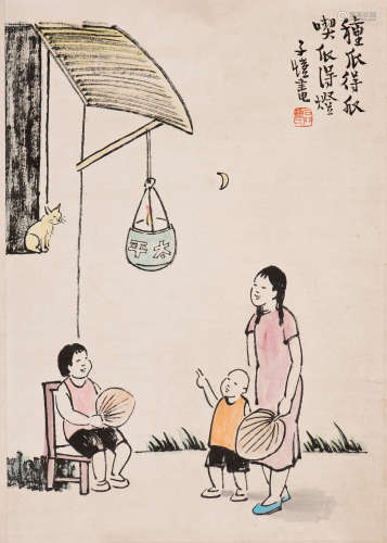 A CHINESE PAINTING OF FIGURAL MOTIF