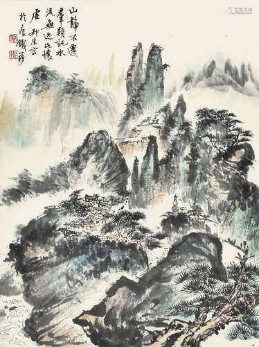 钱瘦铁 深山古刹