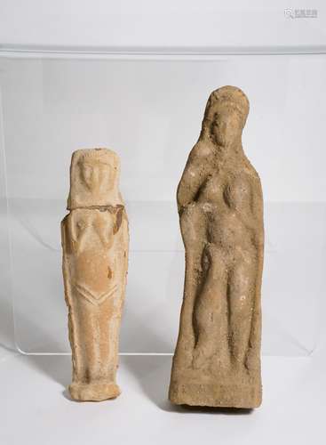 2 ANCIENT ROMAN  CLAY STATUE IDOL