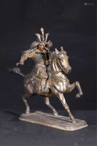 JAPANESE BRONZE SAMURAI WARRIOR FIGURE