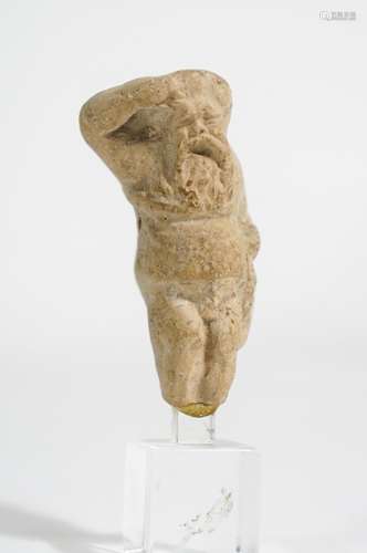 ANCIENT GREEK TERRACOTTA STATUE OF A THEATER ACTOR