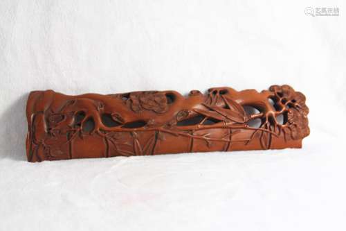 CHINESE BAMBOO CARVED WRIST REST