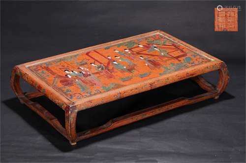 CHINESE LACQUER ON WOOD TEA TRAY