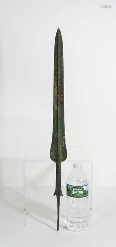 LARGE ANCIENT LURISTAN BRONZE SOCKETED SPEARHEAD