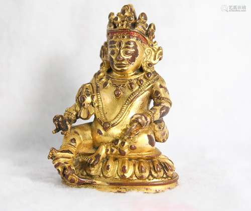 CHINESE QING DYNASTY GILT BRONZE BUDDHA