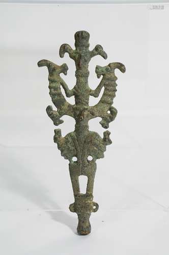 ANCIENT LURISTAN BRONZE FINIAL MASTER OF ANIMAL