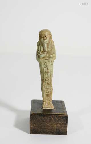 ANCIENT EGYPTIAN TURQUOISE FAIENCE USHABTI