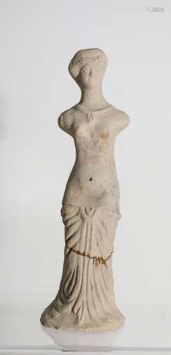 LARGE ANCIENT CLAY FEMALE FIGURE