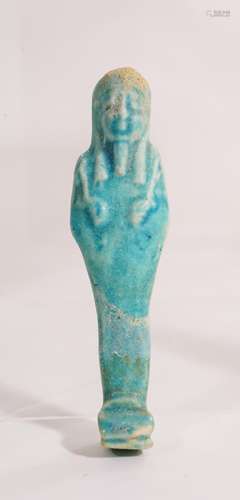 ANCIENT EGYPTIAN TURQUOISE FAIENCE USHABTI