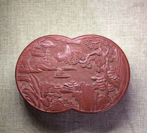 CHINESE CINNABAR LACQUER COVER BOX