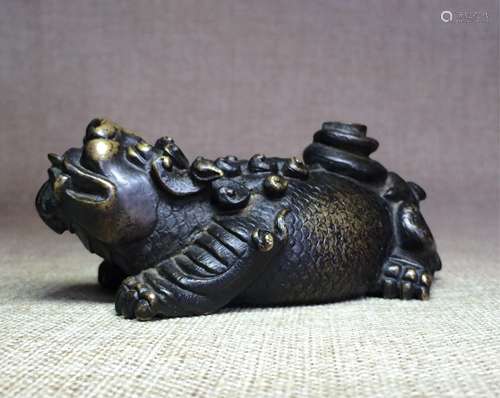 CHINESE BRONZE BEAST WATER COUPE