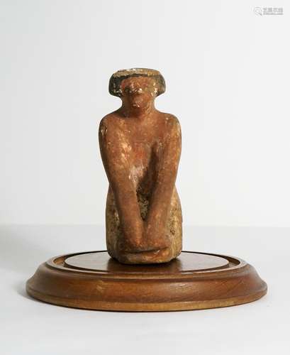 ANCIENT EGYPTIAN WOODEN KNEELING FIGURE