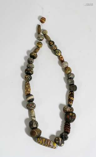 ANCIENT ROMAN/ISLAMIC  MOSAIC GLASS BEADS NECKLACE