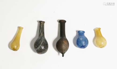 GROUP OF BYZANTINE / ISLAMIC  MINIATURE GLASS FLAS