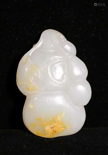 CHINESE WHITE JADE GOURD PENDANT