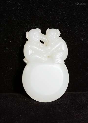 CHINESE WHITE JADE BOY PENDANT