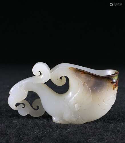 CHINESE WHITE JADE JUE CUP