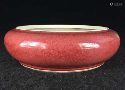 CHINESE OX BLOOD GLAZED BRUSH WASHER