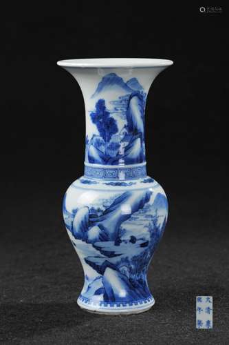 CHINESE BLUE AND WHITE YENYEN VASE