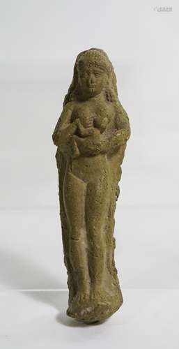 ANCIENT EGYPTIAN TERRACOTTA POTTERY FEMALE FIGURE