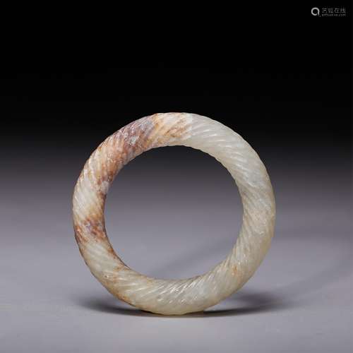 CHINESE ARCHAIC STYLE JADE BANGLE