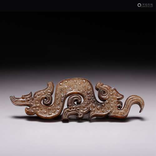 CHINESE JADE CARVED DRAGON PENDANT