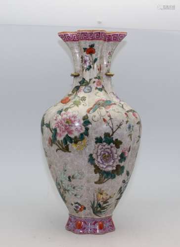 ENAMEL GRAZED PORCELAIN VASE