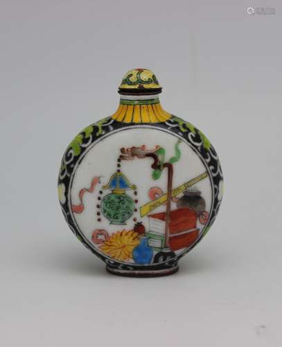 ENAMEL COPPER SNUFF BOTTLE