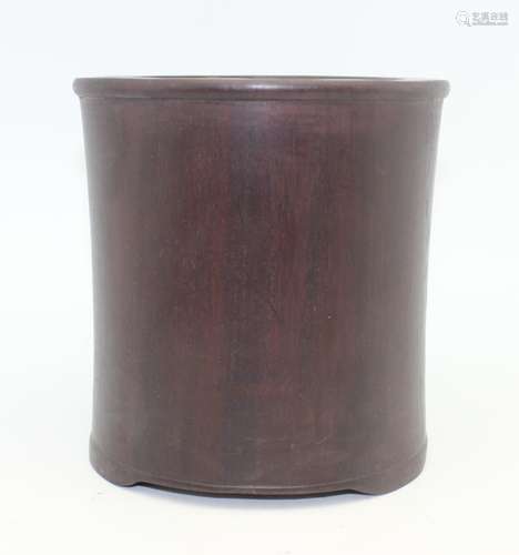 HARD WOOD BRUSH POT