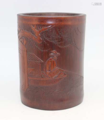 BAMBOO BRUSH POT