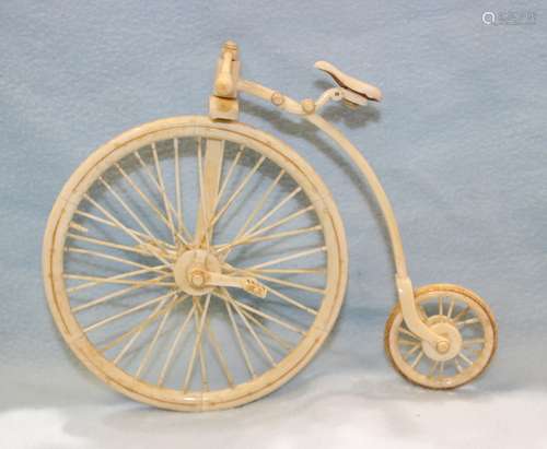 BONE CARVED HIGH WHEEL BICYCLE