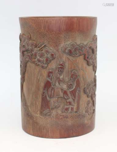 BAMBOO BRUSH POT