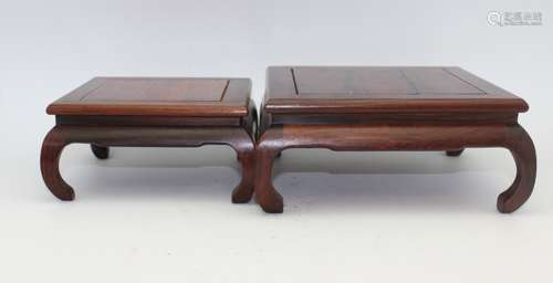 TWO ROSEWOOD STANDS