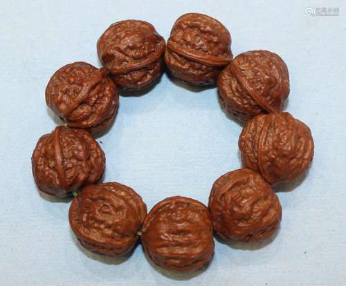 WALNUT BEAD BRACELET